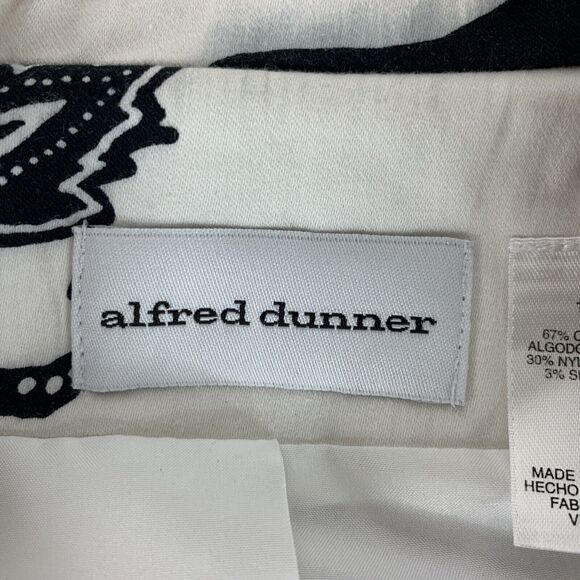 Alfred Dunner Womens Blazer Jacket 3 Button Floral Padded Black Ivory Size 16 - Picture 6 of 11